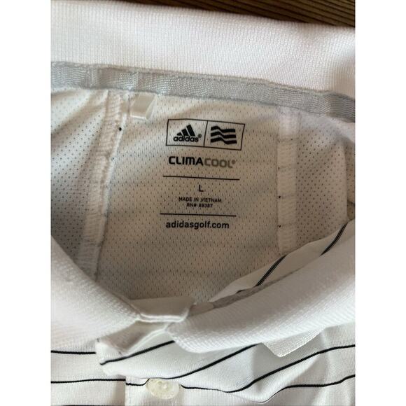 Adidas Formotion Performance Polo Shirt Men Large White Wicking Golf Climacool - Picture 5 of 10